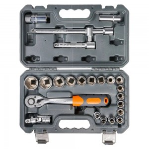 Набор головок и принадлежностей 1/2 24 предмета, пласт.кейс (AT-24-02) AT-24-02 AIRLINE