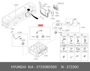 Перемычка АКБ Hyundai 372308D500 HYUNDAI KIA