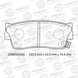 Колодки тормозные дисковые Avantech передние (противоскрипная пластина в компл.) AV702 AVANTECH