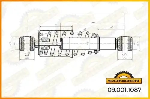 Амортизатор кабины задн. 288/330 14*50/14*50 O/O MB Atego/Axor 090011087 SONDER