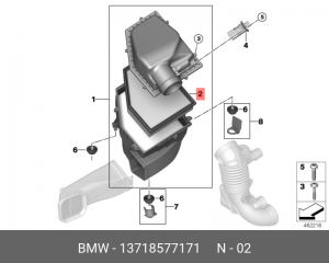 Фильтр воздушный BMW 5 (G30) OE 13 71 8 577 171 BMW