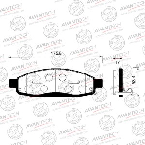 Колодки тормозные дисковые Avantech передние (противоскрипная пластина в компл.) AV1079 AVANTECH