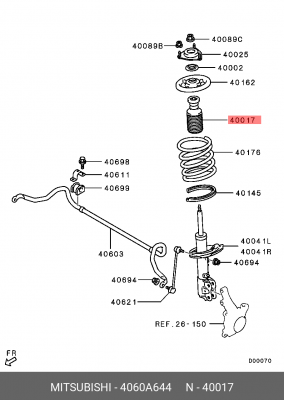 пыльник амортизатора переднего!\ Mitsubishi ASX GA 10> 4060A644 MITSUBISHI