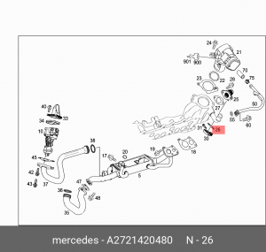 Прокладка MERCEDES выхлопной системы OE A 272 142 04 80 MERCEDES BENZ