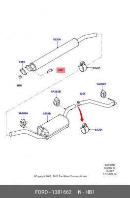 Болт FORD C-Max (07-10) OE 1 381 662 FORD