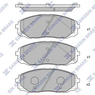 Колодки передние KIA CARNIVAL III SP1688 SP1688 SANGSIN
