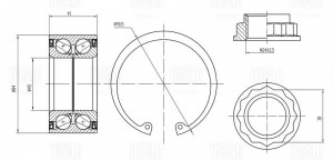 Подшипник ступицы BMW 3 F30 (11-) задн. (кмпл:подш./гайка/стоп.кол.) (CS 2677) CS2677 TRIALLI