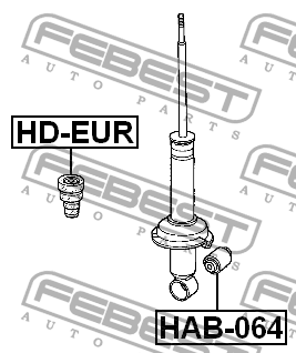 Сайлентблок заднего амортизатора HAB-064 FEBEST