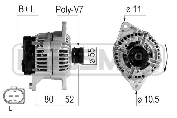 Генератор FIAT DUCATO/IVECO DAILY 06- 210723 210723 ERA