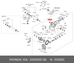 УПЛОТНИТЕЛЬНОЕ КОЛЬЦО КОРПУСА РЕДУКТОРА ВЕДУЩЕГО МОСТА (10702070/020719/0123156/ 535503E150 MOBIS