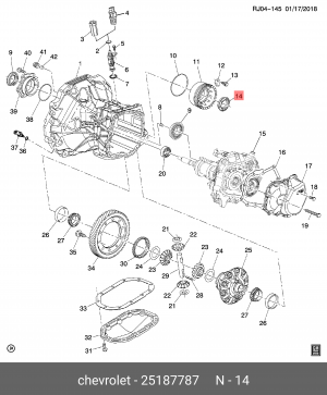 сальник дифф!замена 96264738\ Daewoo Leganza 2.0 97>/Nexia/Espero MT 94> 25187787 GENERAL MOTORS