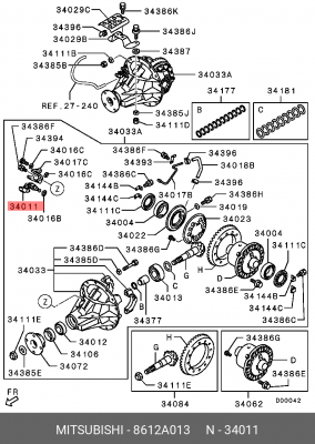 переключатель блокировки заднего дифференциала!\ Mitsubishi Pajero Sport KH4W/KH 8612A013 MITSUBISHI