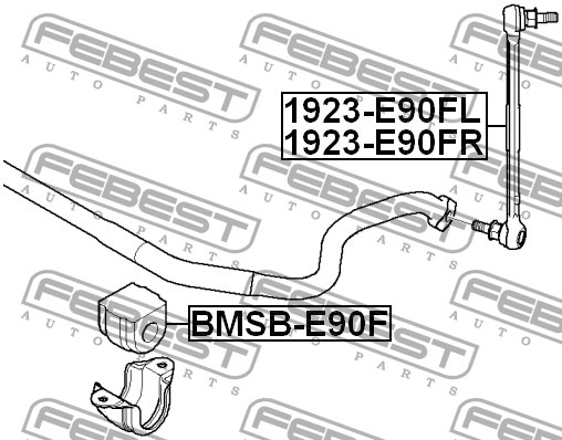 Тяга стабилизатора передн правая BMW 3 E90 1923-E90FR 1923-E90FR FEBEST