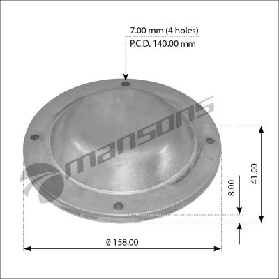 Крышка ступицы 158*40*125 DAF CF65/75/85/XF95/105 200.032 MANSONS