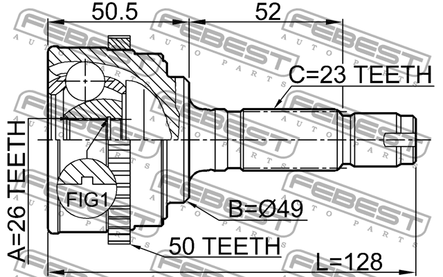 ШРУС 0310-061A50 0310-061A50 FEBEST