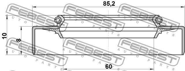Сальник полуоси внешний задн моста TOYOTA LAND CRUISER 60/70/80 TOS-002 TOS-002 FEBEST