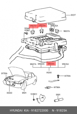 Предохранитель 40A KIA Sorento (09-) OE 9182722000 HYUNDAI KIA