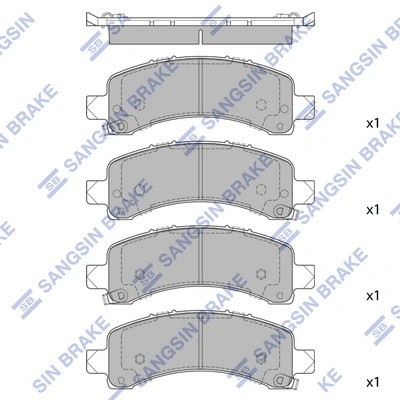 Колодки тормозные дисковые Chevrolet Tahoe 95/Suburban 00/Avalanche 02 SP1558 SP1558 SANGSIN