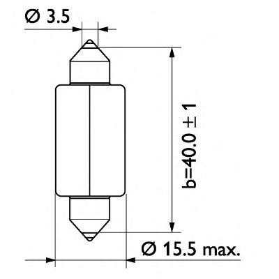 Лампа 24V C18W SV8.5-8 PHILIPS 13807CP PHILIPS