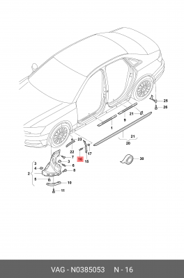 заклепка распорная!\ Audi A4 N 038 505 3 VAG