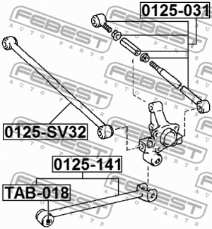 тяга задняя поперечная регулируемая!\ Toyota Camry/Vista Sv3/Vzv3/Cv30 90-94 0125-031 FEBEST