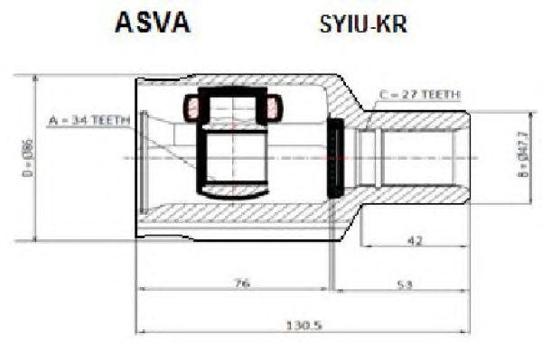 ШРУС ВНУТРЕННИЙ 34х47х27 [12] SYIUKR SYIU-KR ASVA