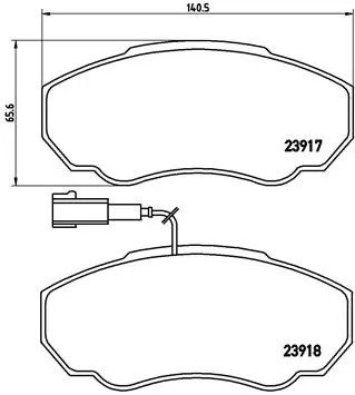 P23091 960 01=221947 !колодки дисковые п.\ Peugeot Boxer, Fiat Ducato 02> P 23 091 BREMBO