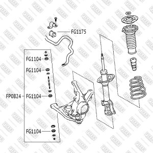 Тяга стабилизатора передняя левая/правая TOYOTA Yaris/Yaris Verso 99- FP0824 FP0824 FIXAR