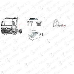 Крыло заднее, верхняя часть, левое/правое, MB Actros MP2 943525 COVIND