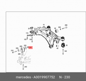 Гайка М14 MERCEDES OE A 001 990 77 52 MERCEDES BENZ