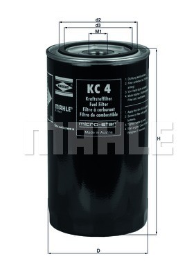Фильтр топливный KC4 MAHLE KNECHT