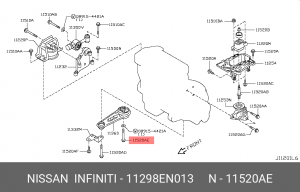 БОЛТ ОПОРЫ КПП 11298-EN013 NISSAN