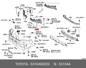 решетка переднего бампера левая нижняя!\ Toyota Land Cruiser 200 08> 53104-60020 TOYOTA