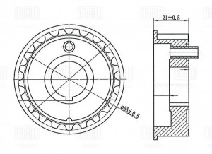Шкив ГРМ для а/м Лада Granta (дв. 21116) коленвала (со штифтом) (CG 101) CG 101 TRIALLI
