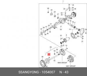 шпилька ступицы!\ Ssangyong Actyon/Kyron 05> 1054007 SSANG YONG