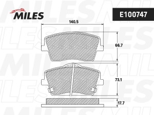 Колодки тормозные (Смесь Semi-Metallic) GEELY TUGELLA/VOLVO XC40 - передние E100 E100747 MILES