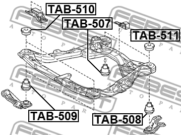 Сайлентблок подрамника TAB-511 FEBEST