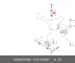 Втулка SSANGYONG Actyon (06-),Kyron (05-),Rexton (03-) болта крепления переднего 4161205001 SSANG YONG