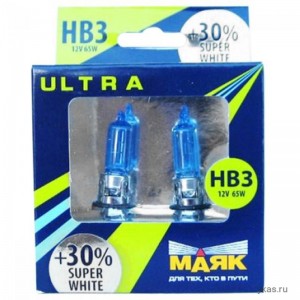 Лампа галогеновая HB3 P20d Ultra Super White + 30% 12V цена за комплект 89005 SW+30 MAYAK
