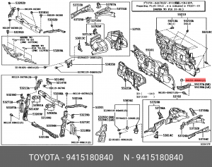 TOYOTA LAND CRUISER (150)-PRADO (2009>) Гайка выпускного коллектора 94151-80840 TOYOTA
