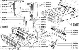 Облицовка радиатора УАЗ-315195 Хантер (металл) (ОАО УАЗ) 315300840111000 UAZ UAZ