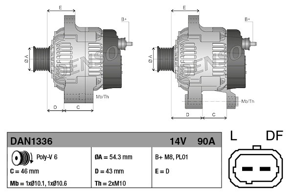 Генератор DAN1336 DAN1336 DENSO
