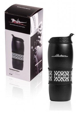 Термокружка 380мл непроливайка черная AIRLINE IT-01 AIRLINE