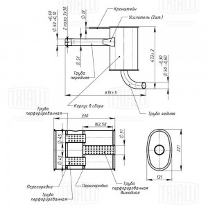 Глушитель дополнительный (резонатор) (алюм. сталь) EAM 1806 TRIALLI