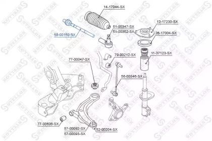 тяга рулевая!\ Mitsubishi Lancer 08> 55-00150-SX STELLOX