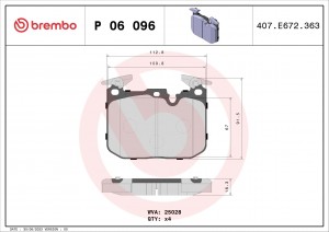 Колодки тормозные P06096 P06096 BREMBO