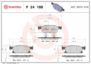 Колодки тормозные P24188 P24188 BREMBO
