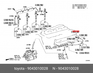 кольцо уплотнительное! трубки турбины\ Toyota Fortuner/Hilux/Land Cruiser Prado 90430-10028 TOYOTA
