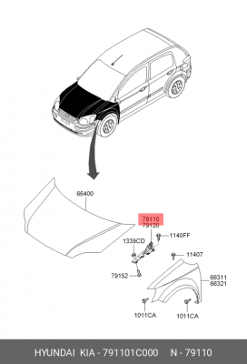 ПЕТЛЯ КАПОТА ЛВ 791101C000 HYUNDAI KIA