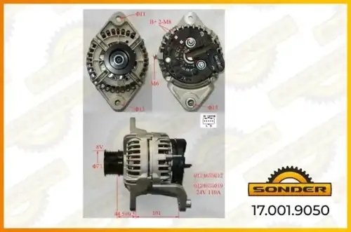 Генератор Premium 24V, 110А со шкивом о.н RVI 7421429789 / MAHLE - MG 815 — 2 го 170019050 SONDER